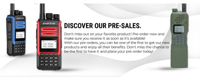 Special pre-sales of Baofeng walkie talkies.